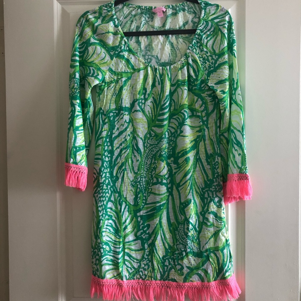 Lilly Pulitzer Getaway 100% Linen Coverup sz XS